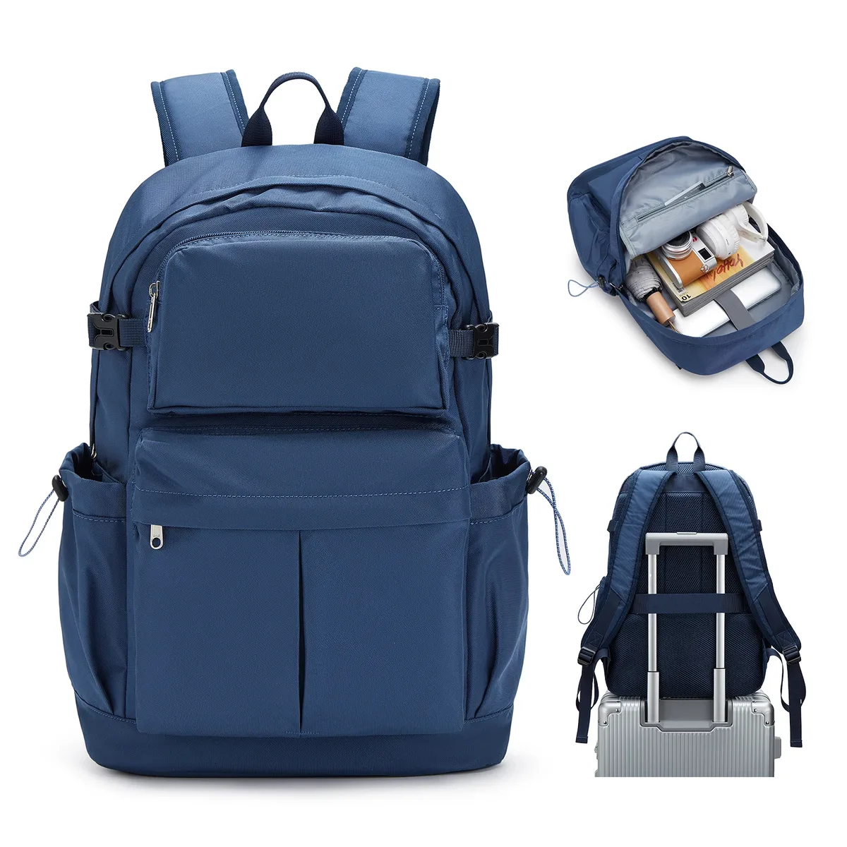 sac à dos scolaire noir étanche 15,6 "sac pour ordinateur portable décontracté léger travail voyage sac à dos pour hommes femmes collège randonnée sacs à dos
