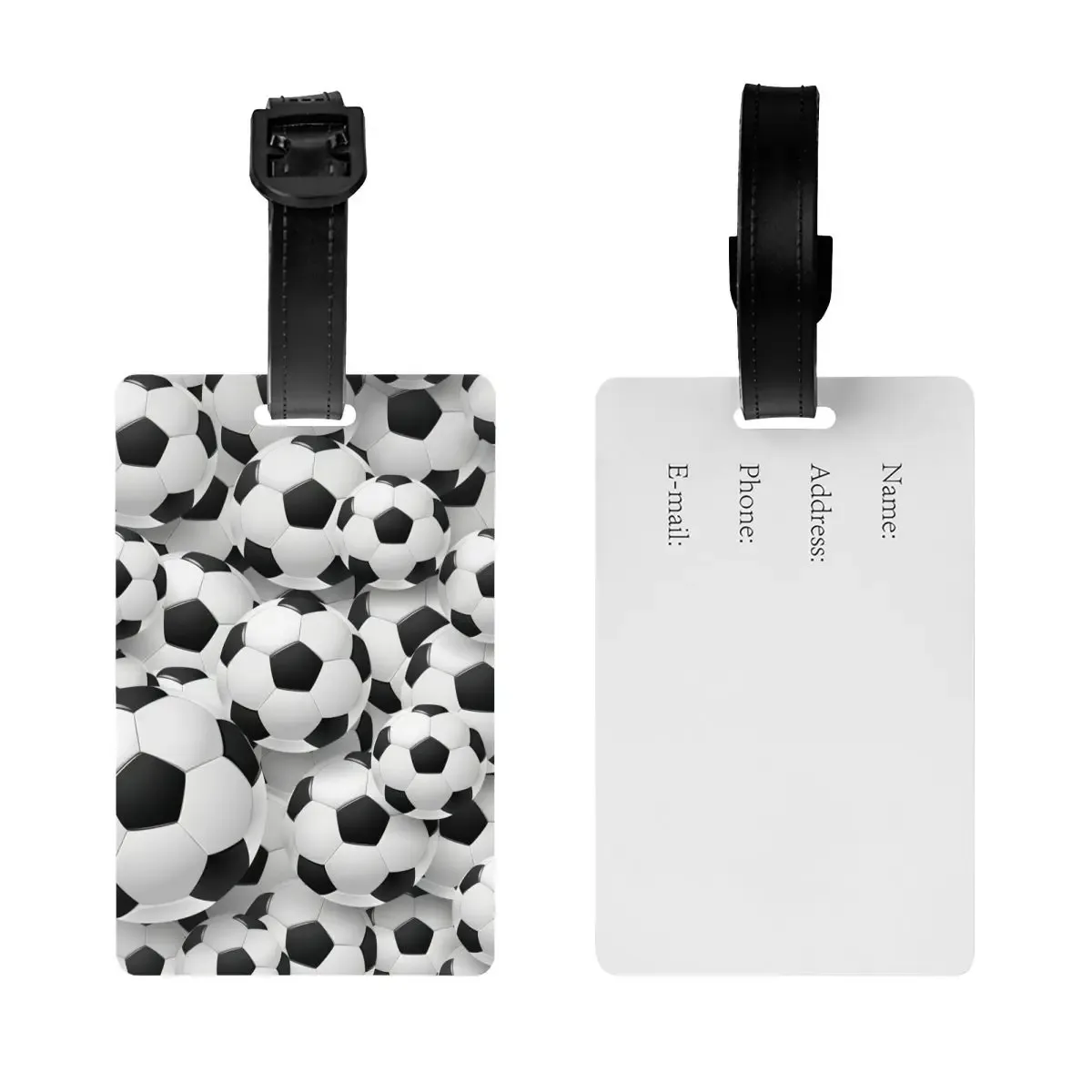 étiquette de bagage à impression soccerly personnalisée avec carte de visite, couverture de confidentialité, é