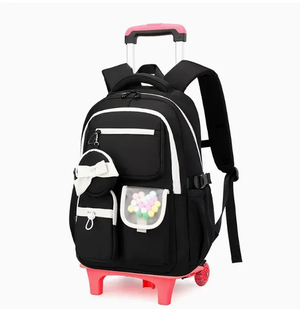 sac à dos à roulettes pour filles, sac à roulettes pour l'école pour enfants, sacs à roulettes pour l'école primaire, le collège et le lycée, sac à dos à roulettes pour filles