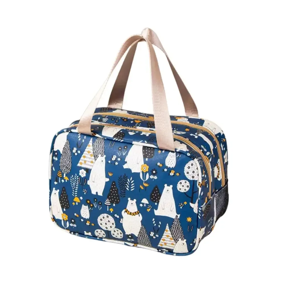 sac à cosmétiques multicolore, sac de rangement polyvalent en tissu pu + maille, séparation sèche et humide, sac de toilette étanche, fournitures de voyage