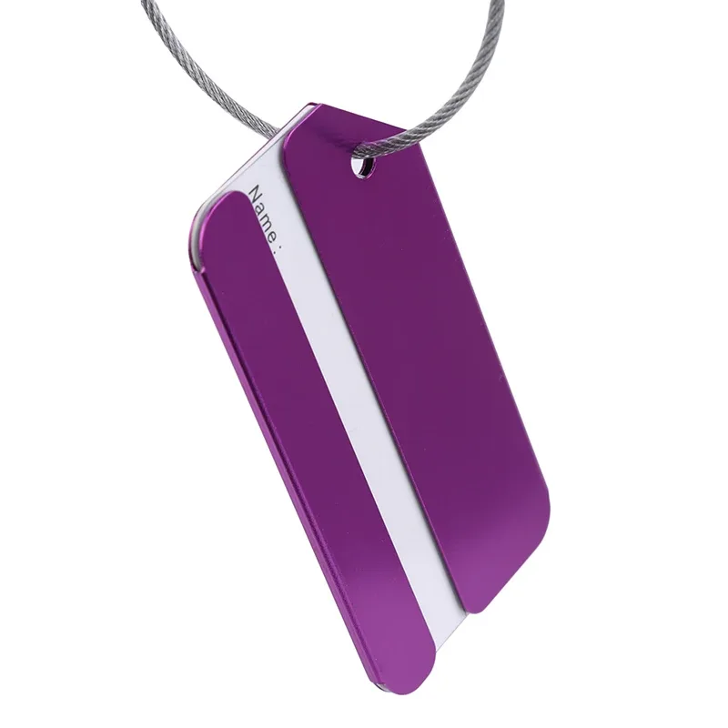étiquette d'identification de bagage portable de couleur unie pour hommes et femmes, étiquette de nom et d'adresse pour valise, accessoire de marquage de sac anti-perte pour voyage
