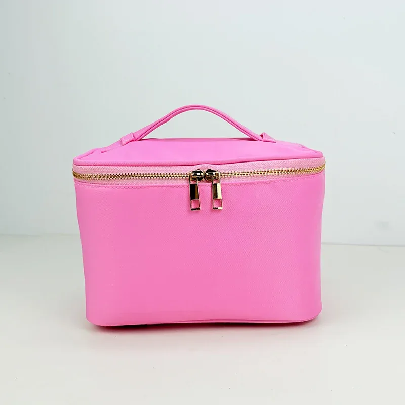 nouvelle trousse de maquillage portable en nylon imperméable 2025, sac de toilette de voyage, trousse de maquillage grande capacité, mini valise de voyage portable di