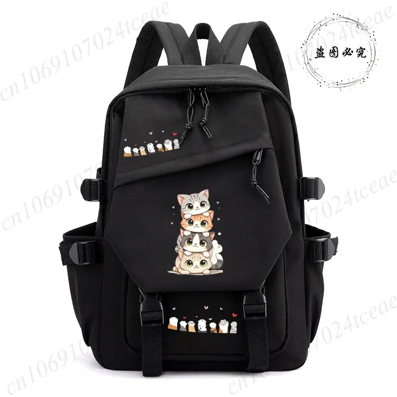 Sac à dos scolaire anime pour la rentrée des classes, design chat kawaii, sac à dos quotidien, sacs à dos anime pour fille, sac d'école sportif