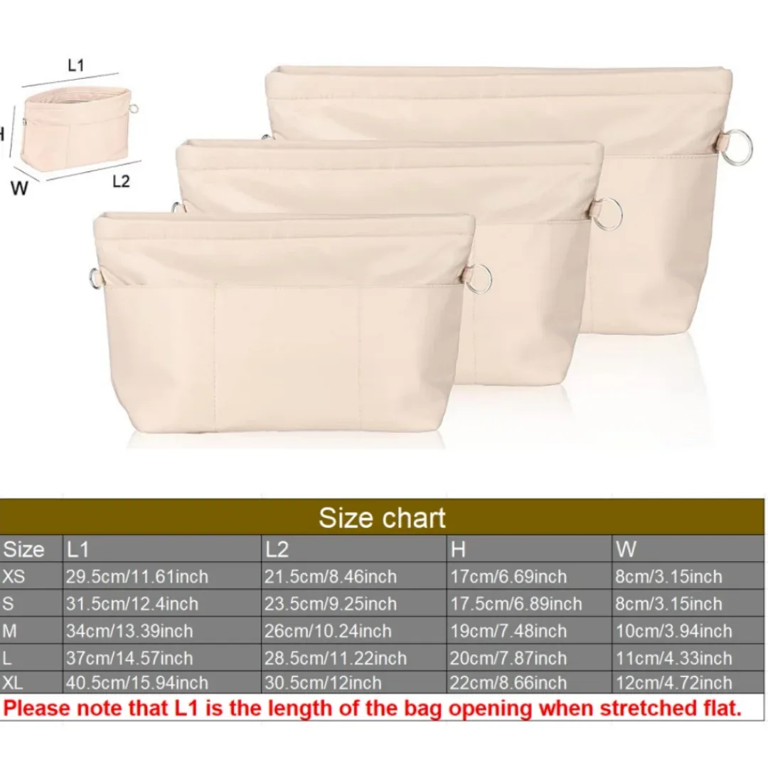 Sac à main fourre-tout sac à main organisateur insérer sac doublure Shaper diviseur fermeture éclair 11 poches compartiments