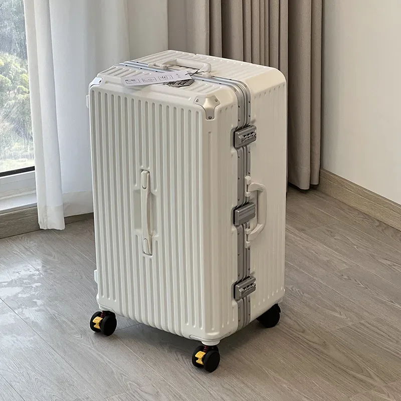 valise de voyage grande capacité avec cadre en aluminium, valise à roulettes 24/28/30 pouces avec porte-gobelet, valise de cabine