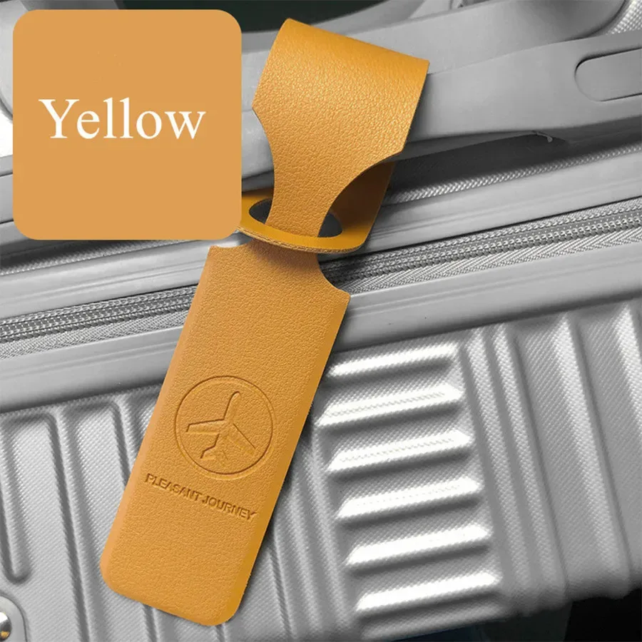 étiquette de bagage en pu à longue bande multicolore, 1 pièce, accessoires de voyage pour femmes ou hommes