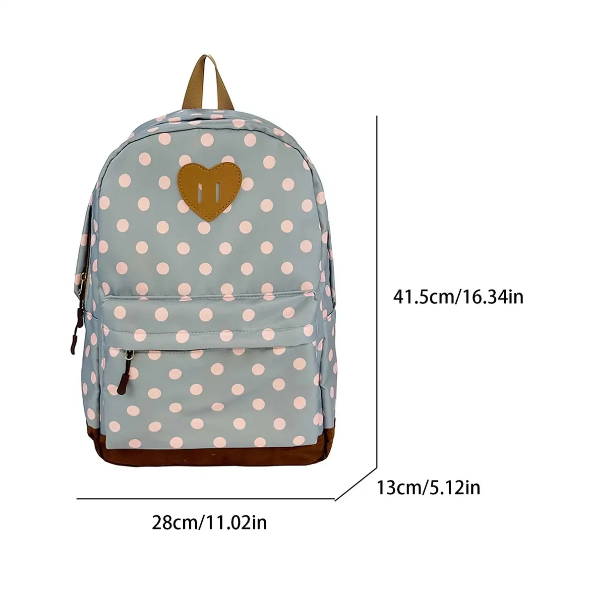 sac à dos mignon à pois en nylon pour femmes, plusieurs poches, sac à dos ludique pour livres, sac de voyage pour adolescentes, filles, collège, trajets quotidiens