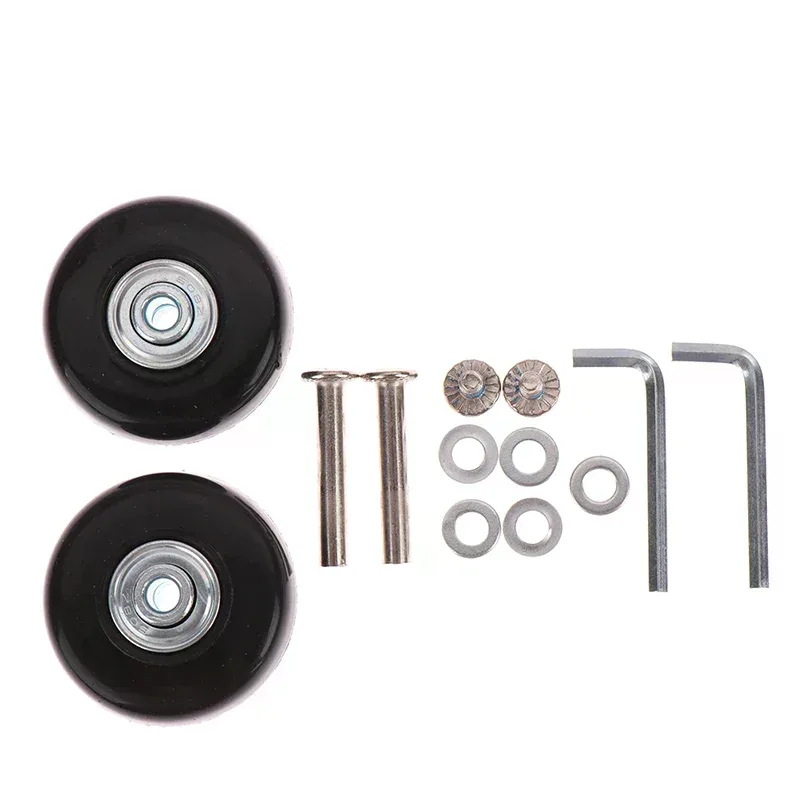 1 ensemble de roues de rechange pour valise, roulettes de luxe de 50 mm de diamètre extérieur avec vis, pour réparation et remplacement des axes