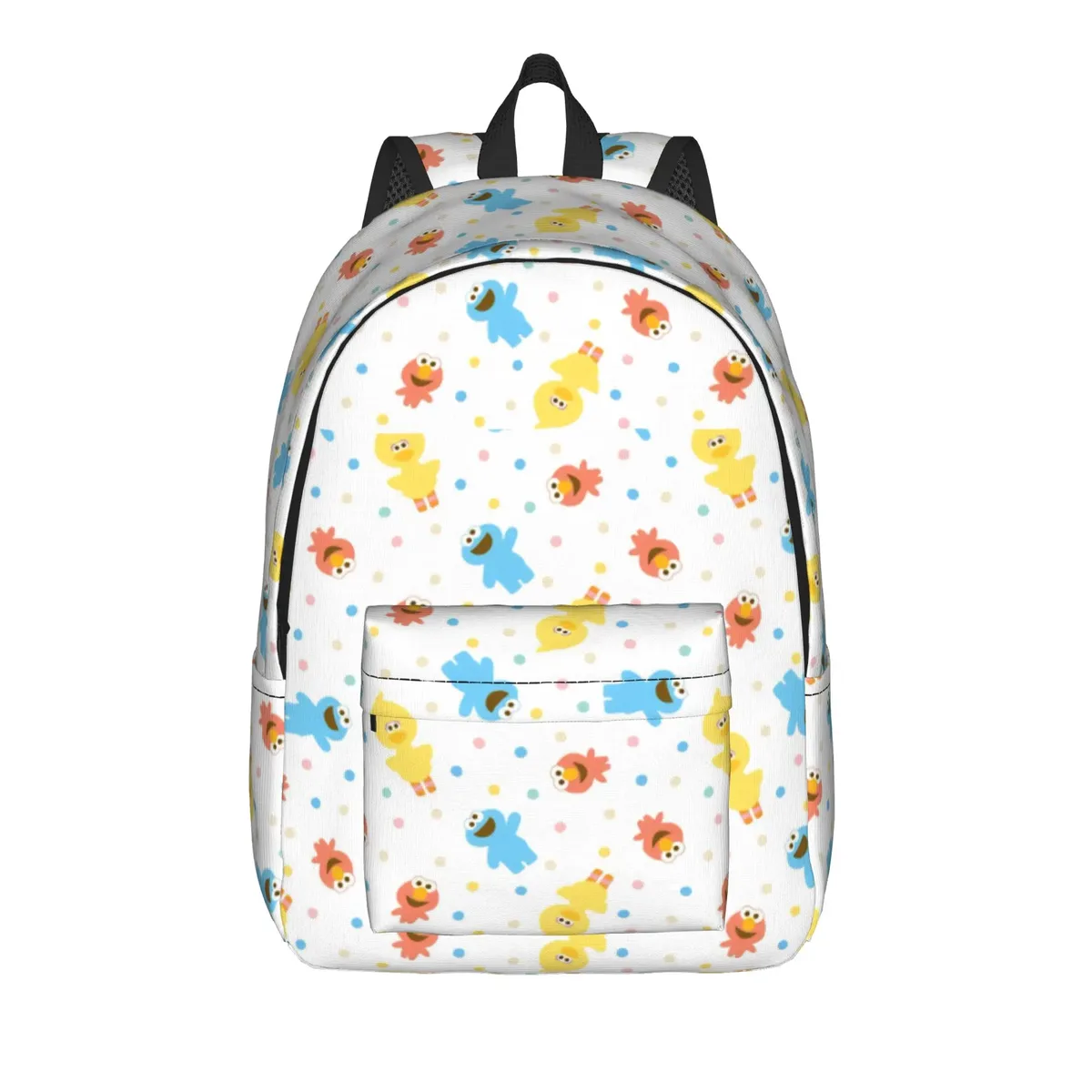 sac à dos décontracté sesames streets avec poche, sac à dos de randonnée pour étudiants, sac à dos cookie monster pour hommes et femmes, sacs en toile pour ordinateur portable