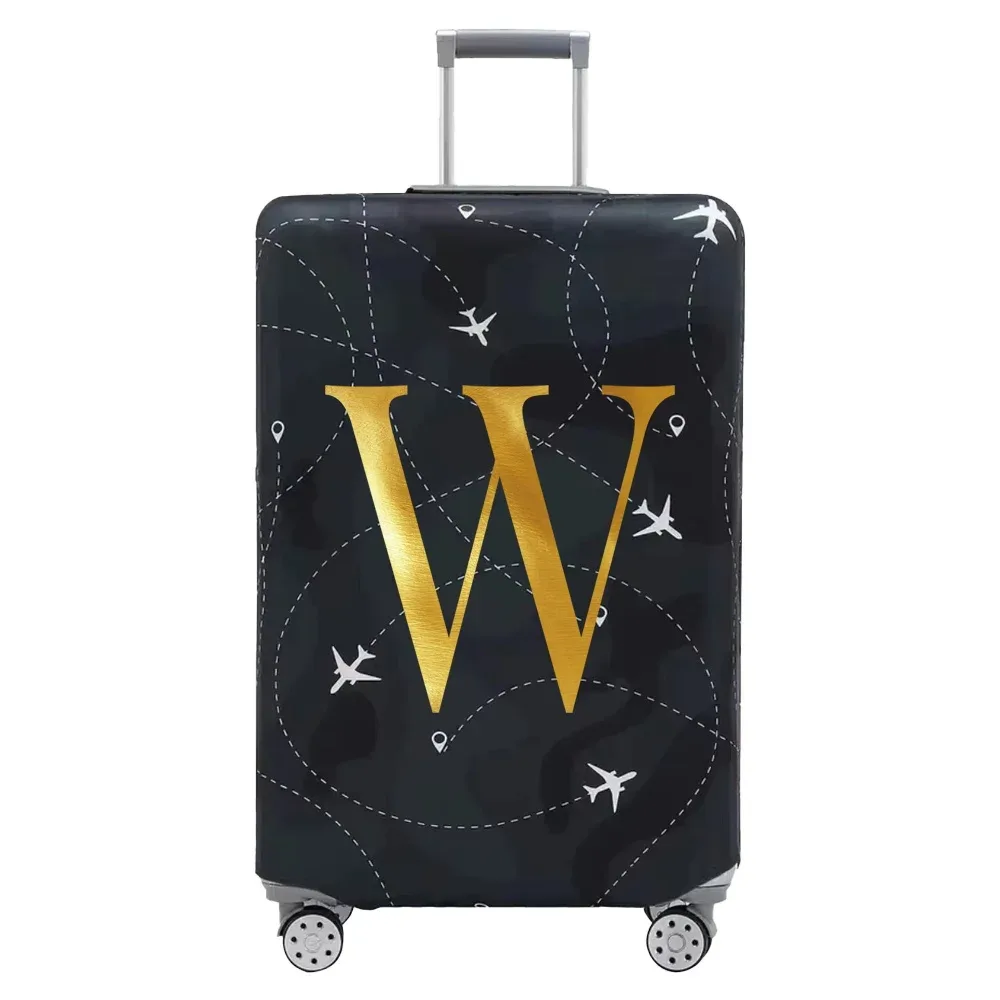 housse de protection pour compartiment à bagages, série de lettres, housse anti-poussière en tissu noir résistant à l'usure pour étui de voyage de 18 à 32 pouces