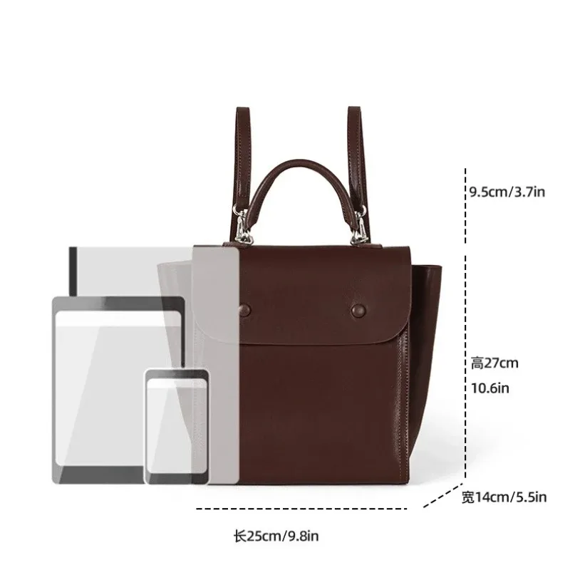 petit sac à dos coréen en cuir véritable pour femmes, sac à dos léger pour les trajets quotidiens à l'université, sac de voyage décontracté haut de gamme
