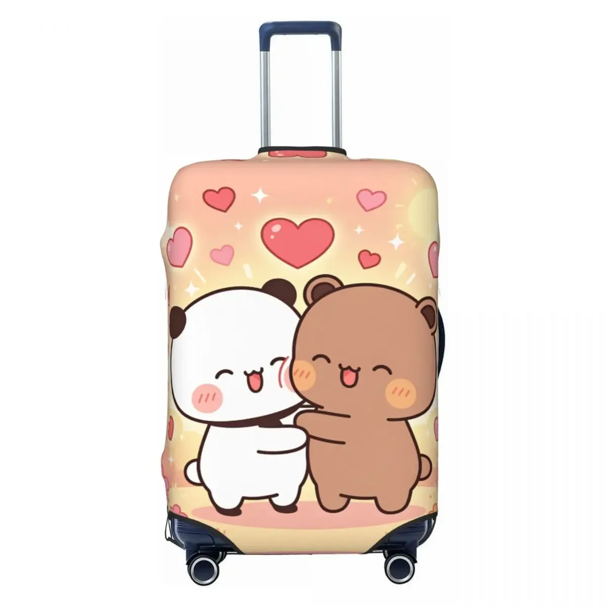 housse de valise panda bears bubu et dudu, protection professionnelle pour les voyages, étui à bagages pratique