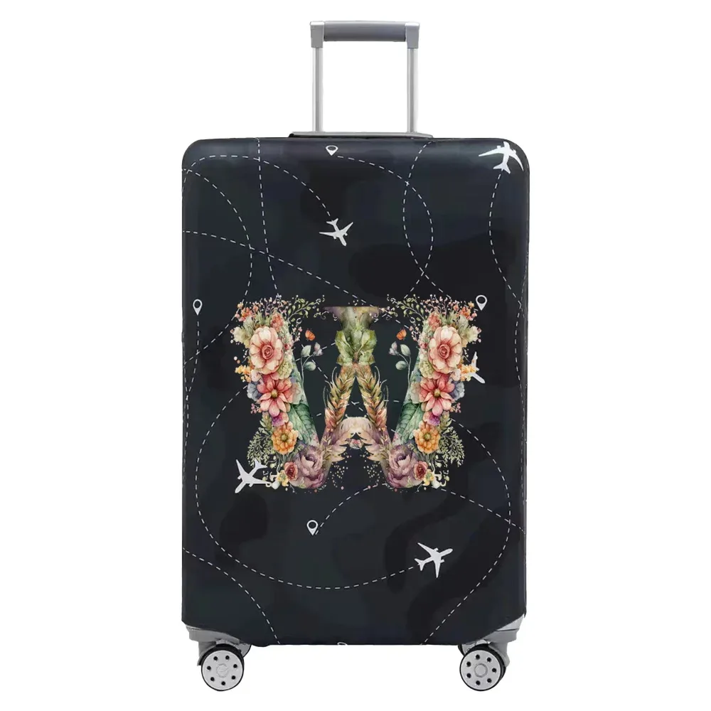 housse de valise de voyage, housse de protection en tissu extensible pour valises de 18 à 28 pouces, série de lettres florales