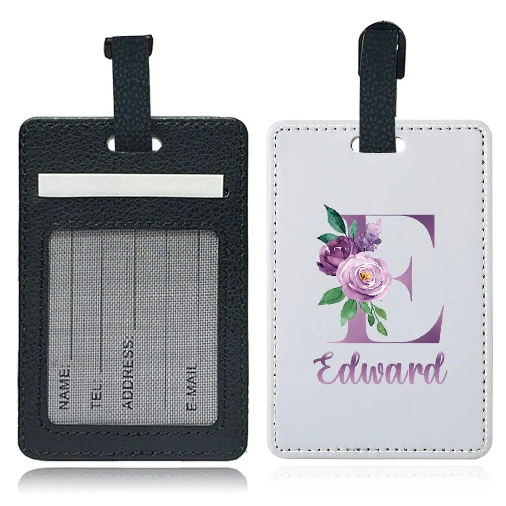 étiquette de bagage personnalisée en pu avec nom, porte-identifiant pour avion, porte-adresse pour valise, carte nominative, étiquette d'embarquement portable