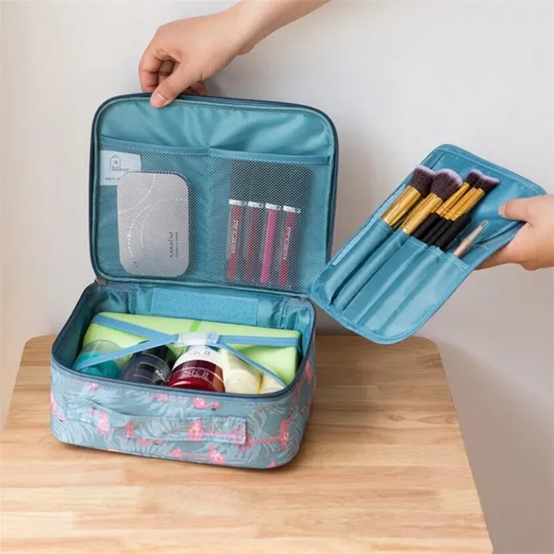 Trousse de maquillage extérieure haute capacité pour filles, trousse à cosmétiques pour femmes, trousse de toilette, trousse de rangement étanche pour femmes, trousse de maquillage de beauté