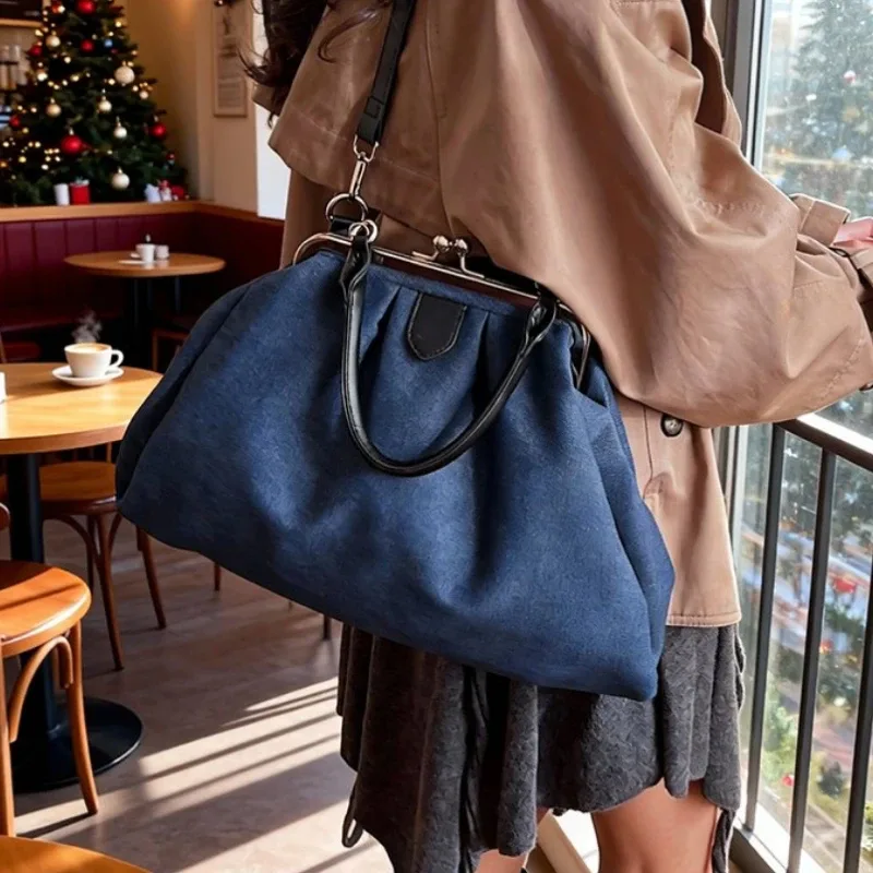 sacs à dos oxford de grande capacité avec fermoir couleur unie, sac à bandoulière de haute qualité au design élégant, sacs à dos polyvalents de style coréen à la mode