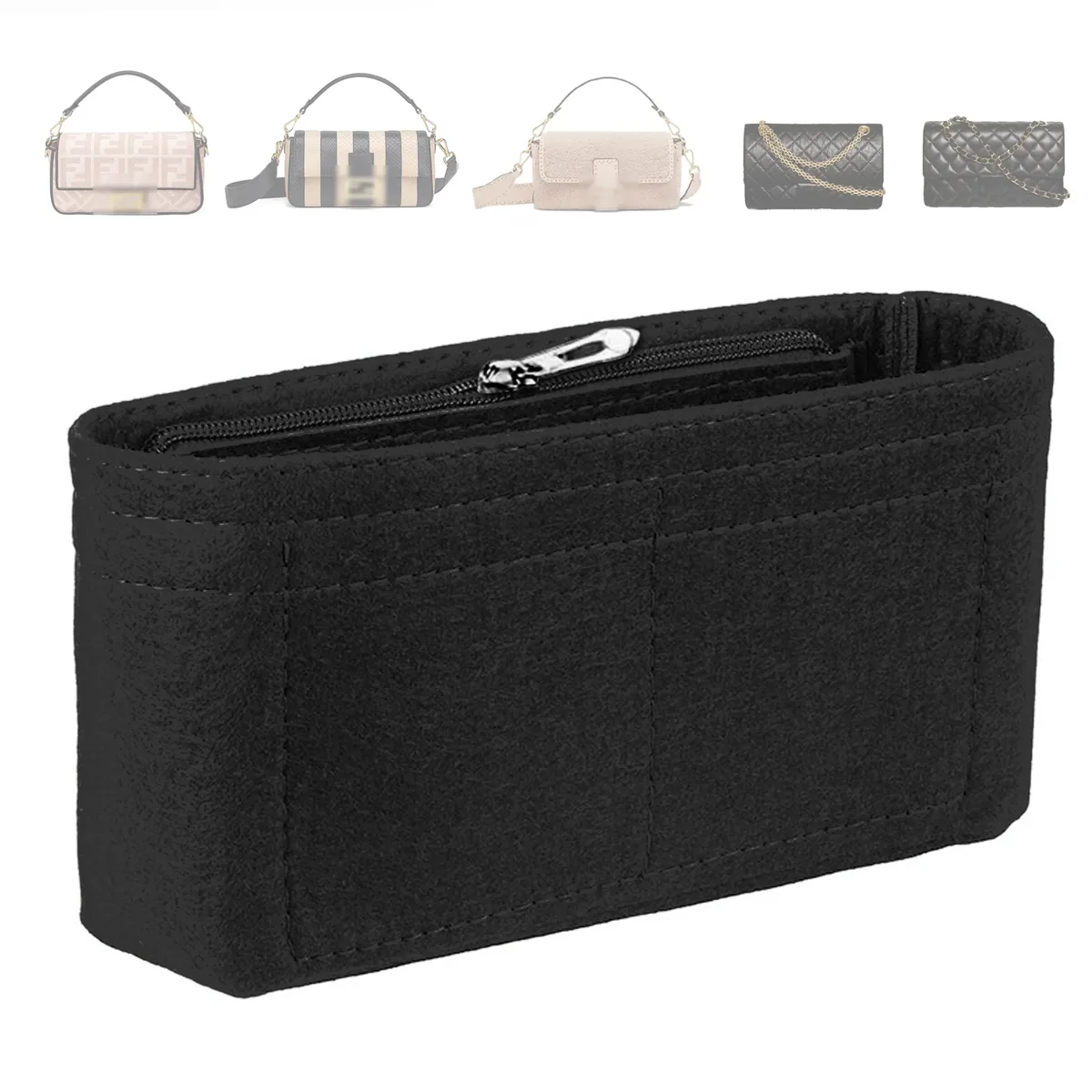 organisateur de sac en feutre, organiseurs de maquillage, doublure idéale pour les sacs à main de marque pour femmes et les trousses de cosmétiques