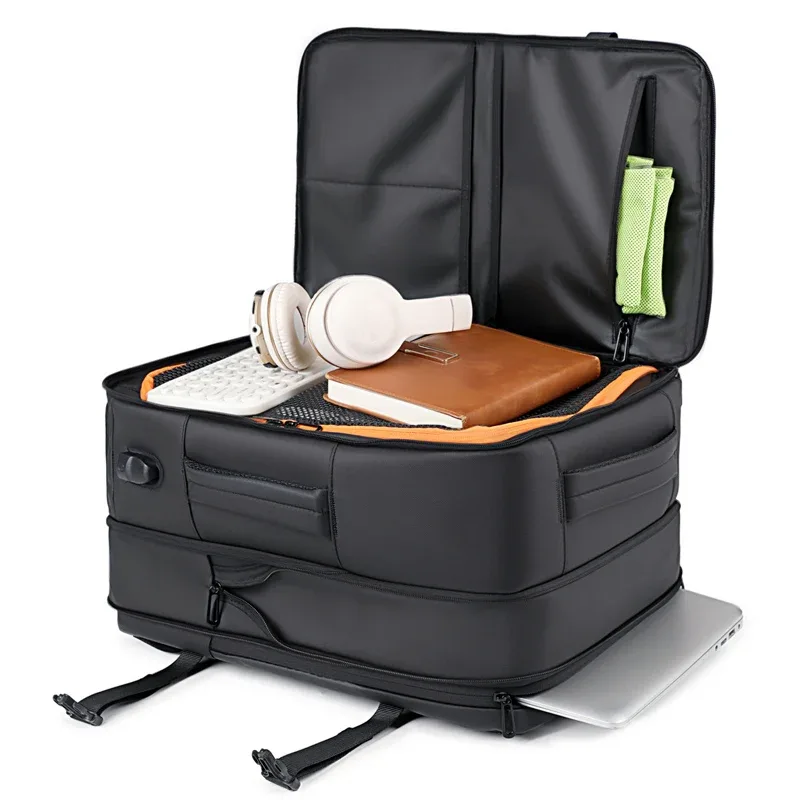 sac à dos étanche extensible pour voyage d'affaires, sac pour ordinateur portable 15.6 pouces, chargeur usb, sac à dos de banlieue de grande capacité pour hommes et femmes