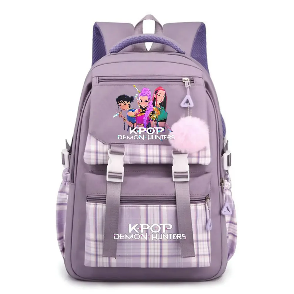 sacs à dos d'école kpop demon hunters, sacs d'école pour étudiants, sac à dos de voyage à la mode pour filles, sac à dos étanche avec fermeture éclair, sac à dos pour ordinateur portable