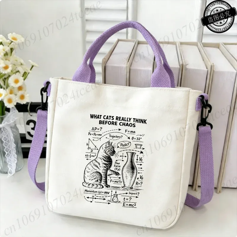 sac fourre-tout amusant à imprimé physique de chat pour femme, sac à bandoulière décontracté, sac à main vintage en toile, sacs à bandoulière tendance pour le quotidien et le shopping