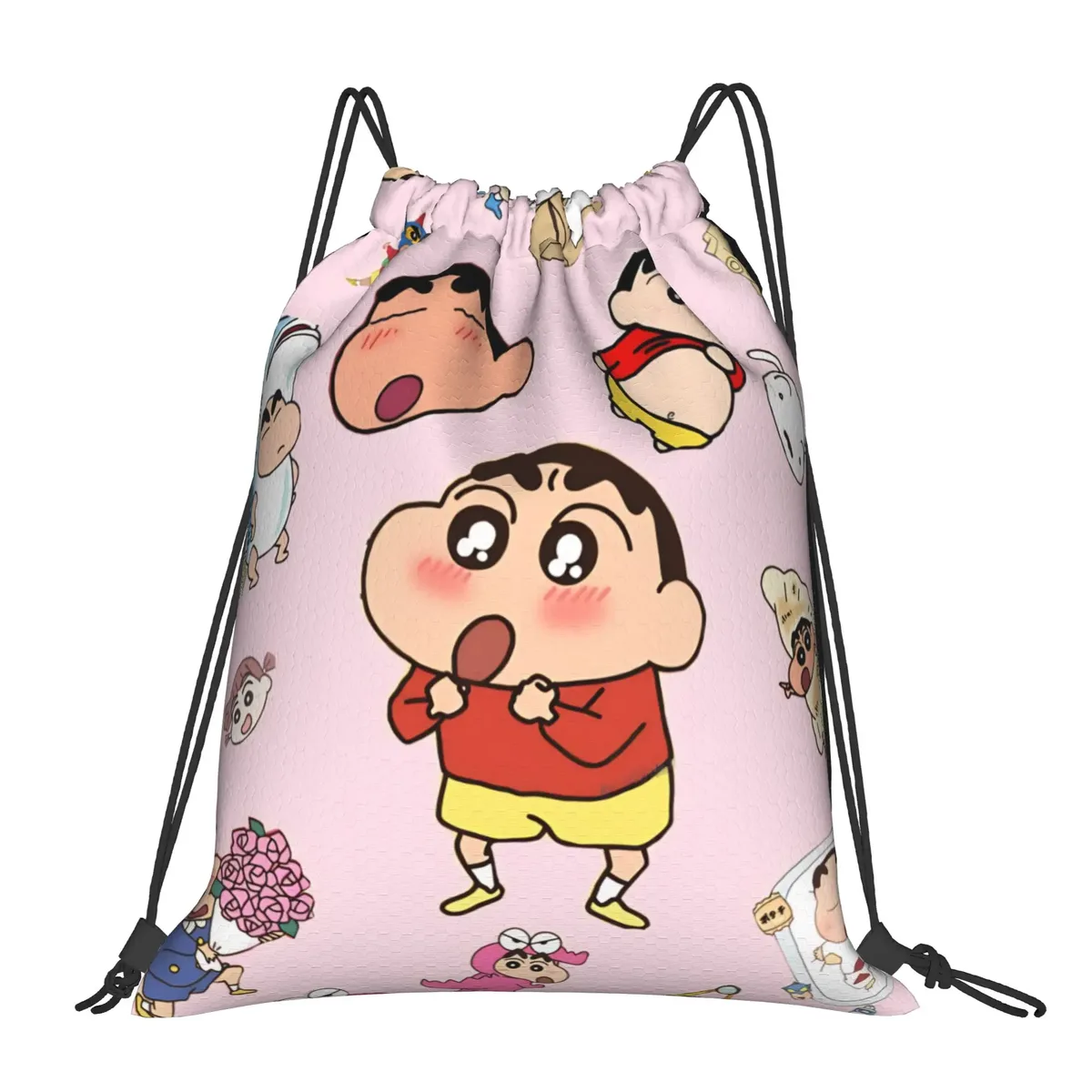 sac à dos à cordon de serrage crayon shin-chans, sac de sport résistant à l'eau pour la randonnée