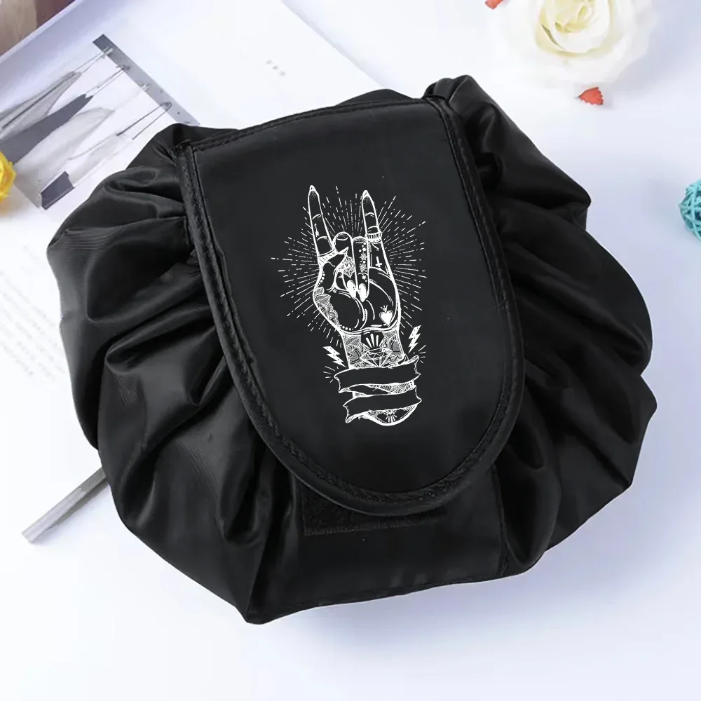 sac de rangement portable étanche pour cosmétiques, sac paresseux de proximité wstring, poudres de maquillage magiques, grande capacité, trousse de beauté de toilette de voyage