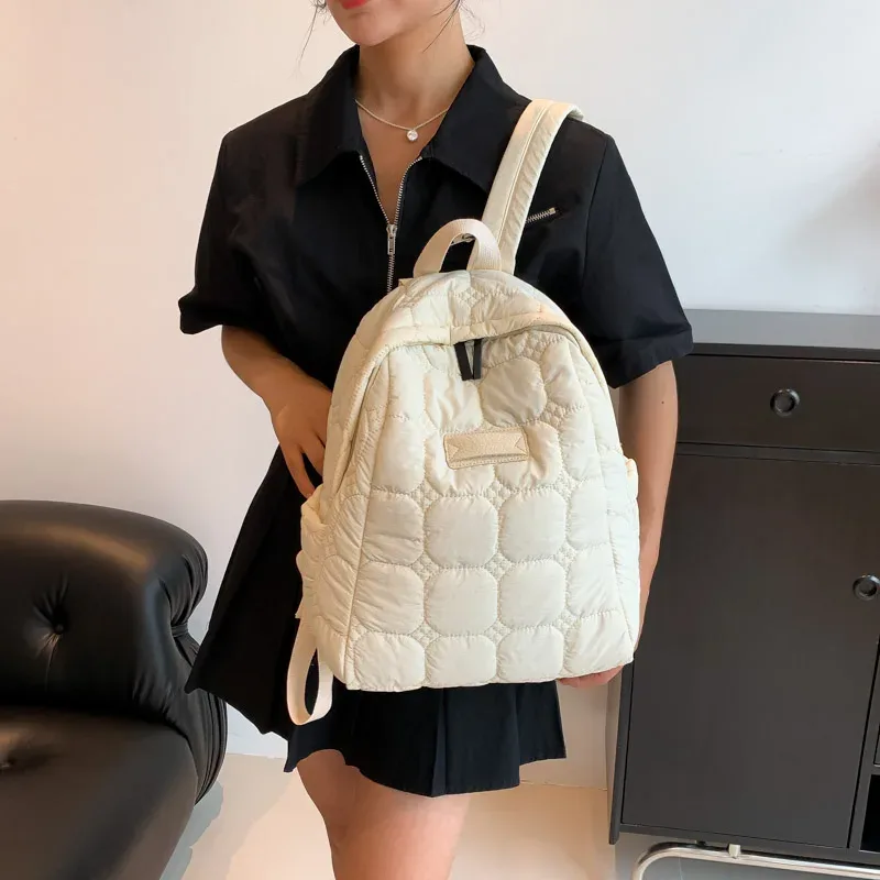 sac à dos ultraléger en coton pour femme, sac à dos scolaire, sac de voyage léger, tendance de la mode, espace chaud vers le bas, hiver