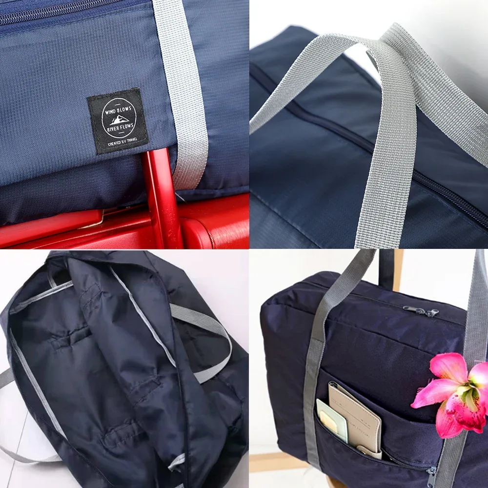 sacs de voyage portables pliants, sac de rangement de voyage de grande capacité, sac de compagnie aérienne multifonctionnel, sacs à main de voyage mobiles