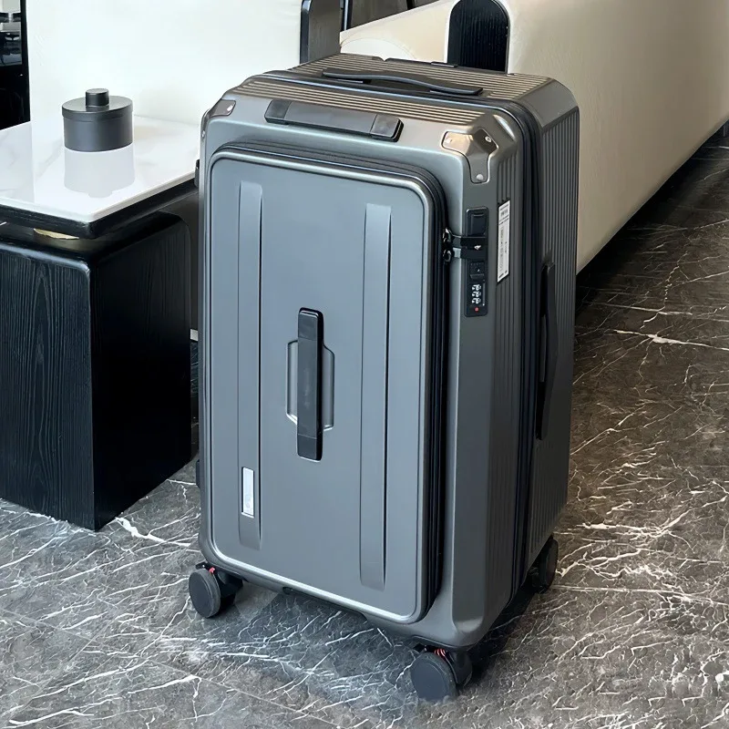 valise à ouverture latérale 28 pouces, grande capacité, extensible, valise à roulettes épaissie 24/26 pouces, 