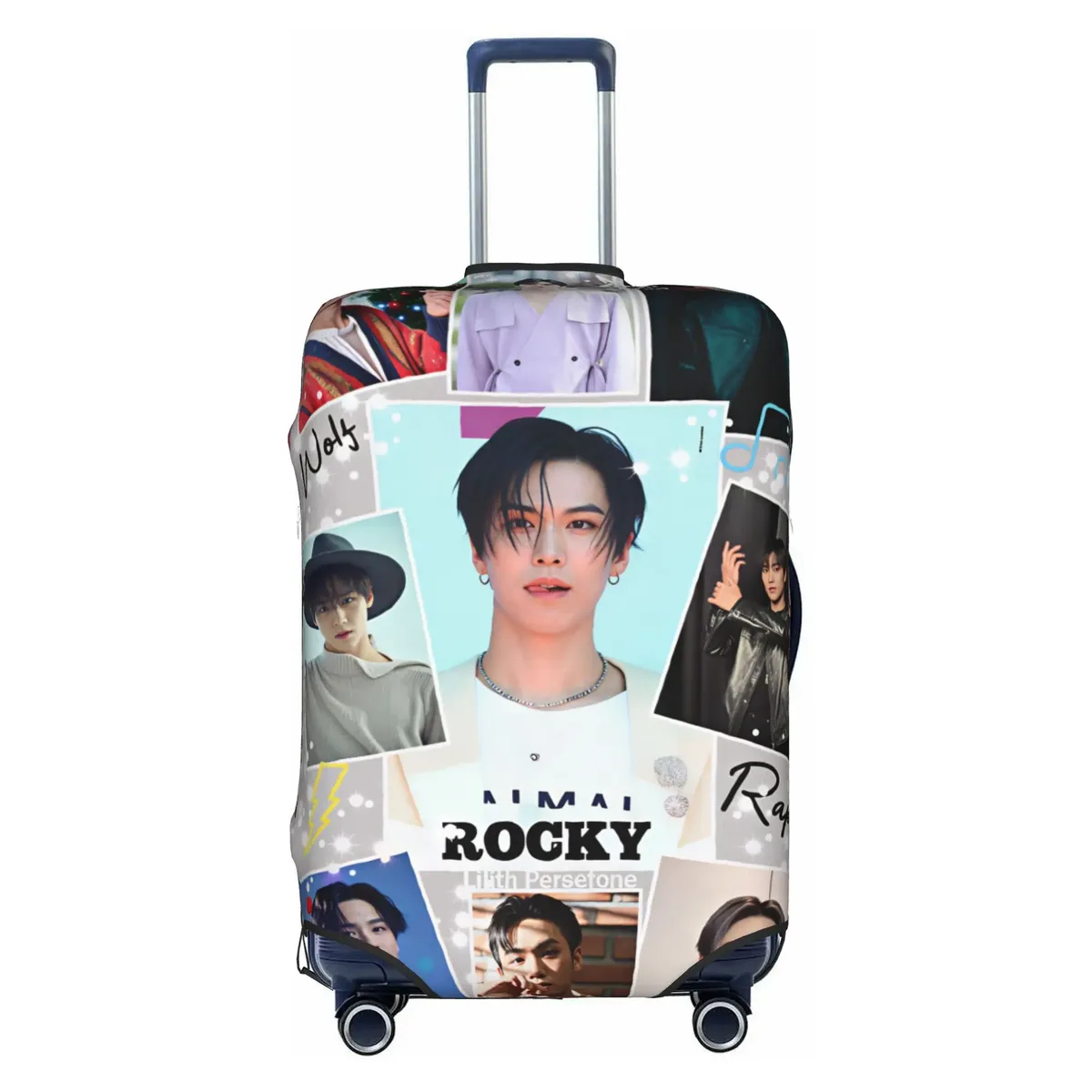 housse de protection amusante pour valise a-astros mj jinjin cha eun woo, lavable, yoon san ha rocky, housses de valise de voyage