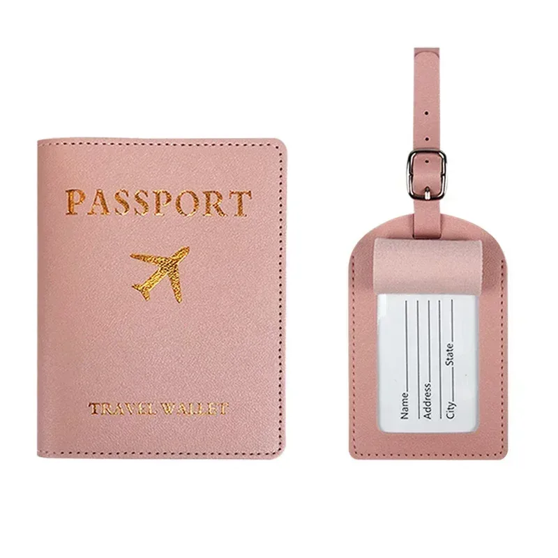 étiquette de bagage en cuir, couverture de passeport, accessoires de sac de valise de voyage, carte d'identité