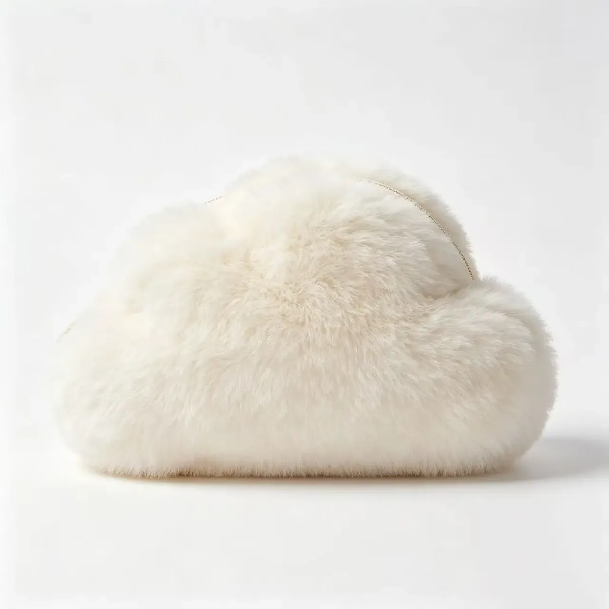 joli sac de maquillage en peluche en forme de nuage, sac de rangement cosmétique en peluche douce, sac de rangement de voyage avec fermeture éclair pour produits de beauté