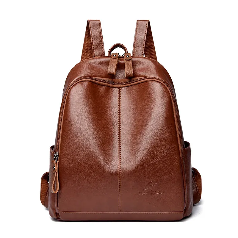 nouveau coréen en cuir souple grande capacité voyage sacs à dos femmes mode vintage sacs à bandoulière sac à bandoulière cahier cartable