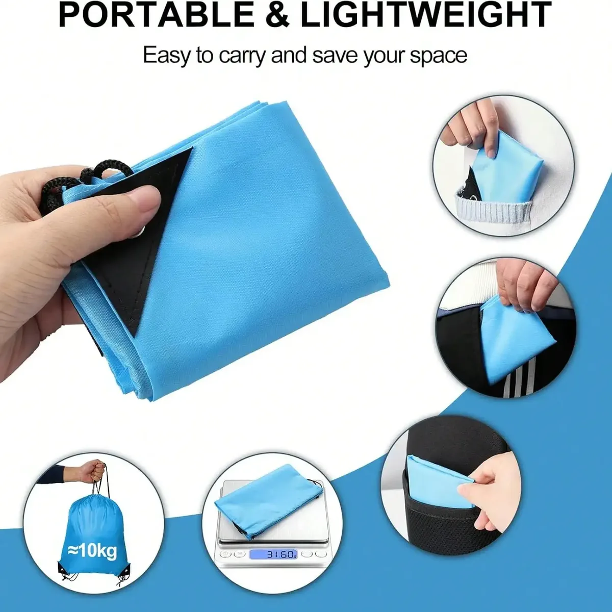 lot de 2/6/10 sacs de sport pliables et étanches avec cordon de serrage, sacs à dos de fitness, sacs de randonnée, de camping, de natation et de sport