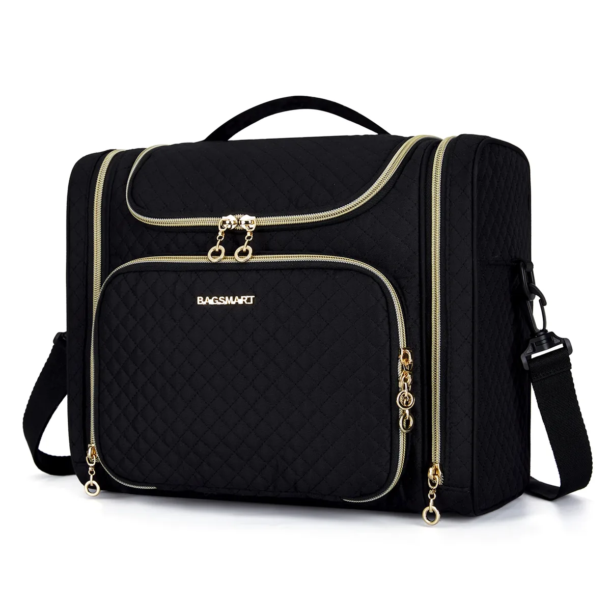 bagsmart trousse de maquillage pour femme, trousse de toilette de grande capacité, résistante à l'eau, pour maquillage, organisateur de voyage, essentiels