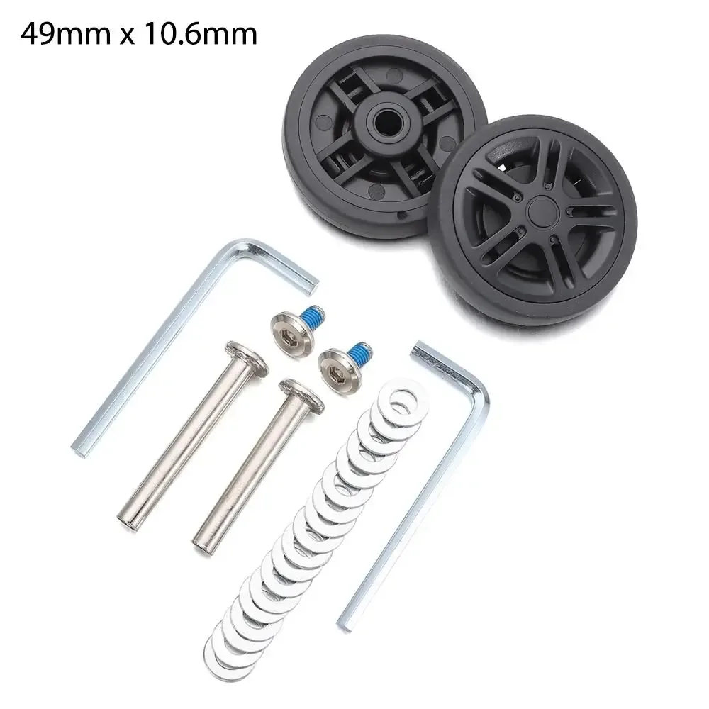 kit de réparation d'essieux silencieux durables avec vis, roues de bagage de voyage, pièces de valise, essieux de 40mm, 43mm, 54mm, 60mm, 64mm, 70mm