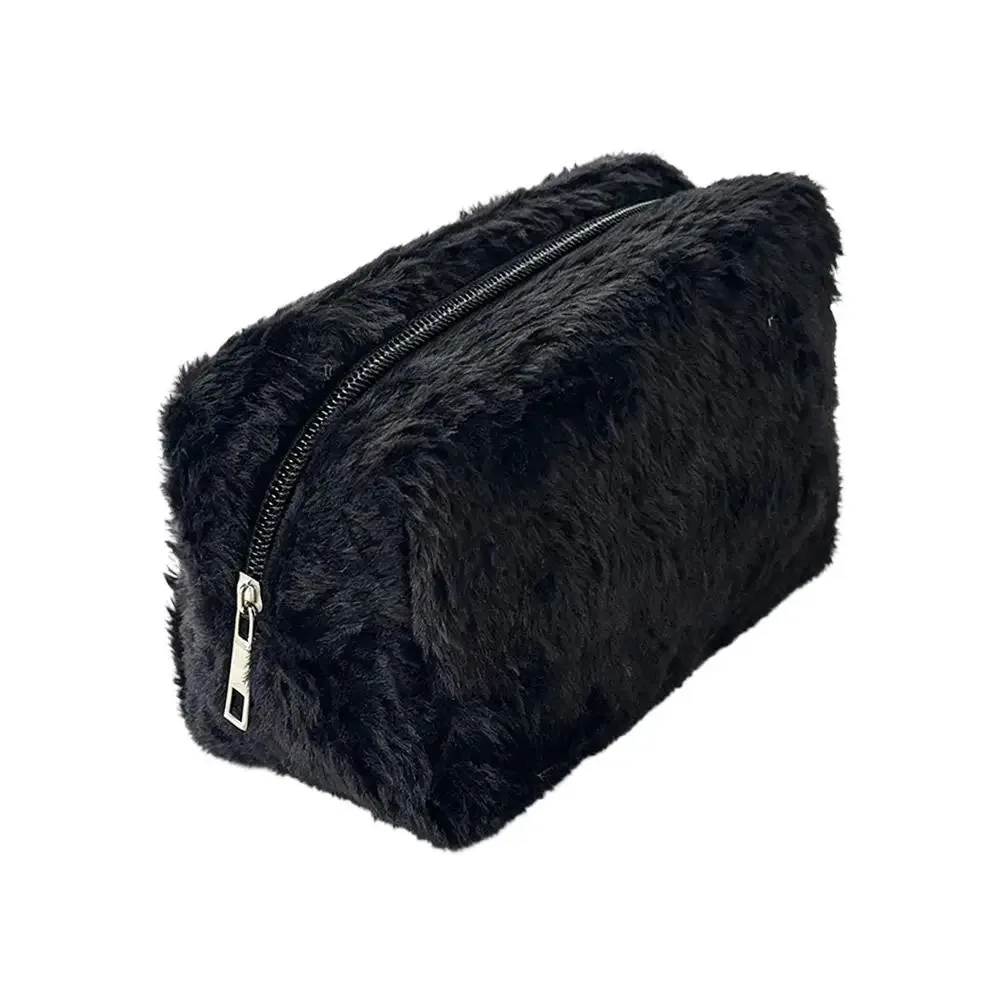 trousse de maquillage en peluche de grande capacité, organiseur de toilette portable pour les voyages et l'usage quotidien 