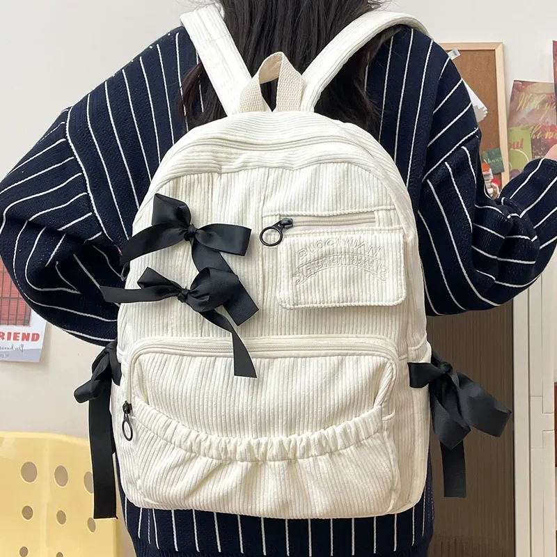 nouveau sac à dos coréen 2026 polyvalent pour étudiantes – style tendance avec nœud pour le quotidien