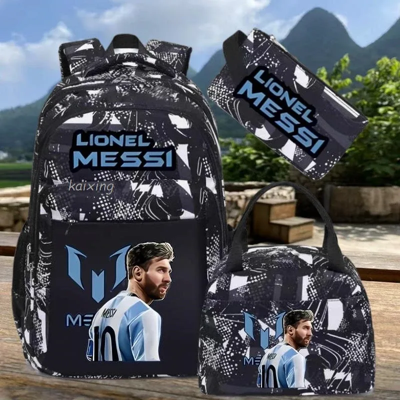 Nouveau sac à dos Messi pour adolescents, filles et garçons, sac à dos pour ordinateur portable, sacs d'école multi-poches pour femmes et hommes, sacs de voyage camouflage