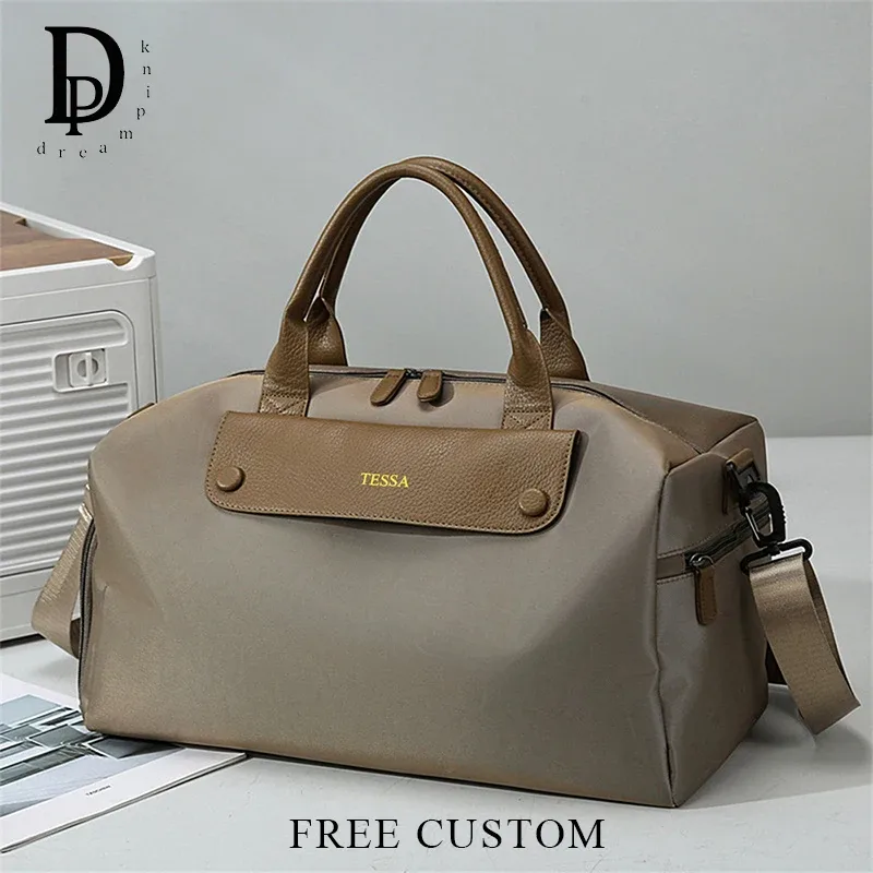 Sac de voyage en toile grande capacité personnalisable avec nom, sac de rangement pour voyage d'affaires, sac bandoulière personnalisé, sac fourre-tout pour bagages