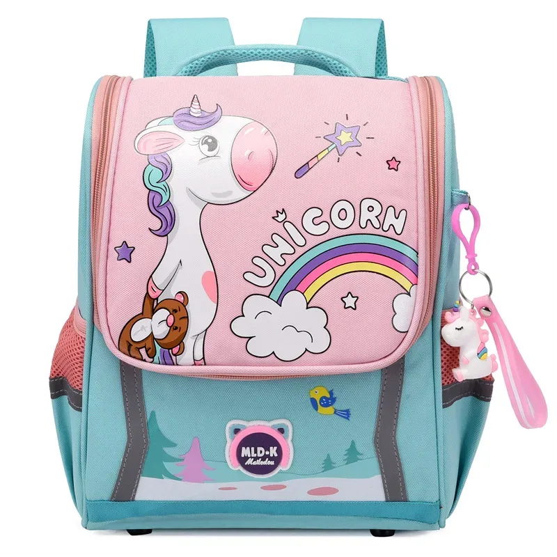 Sac à dos licorne pour filles et garçons, mignon, dessin animé, étanche, orthopédique, pour l'école maternelle, pour les classes 1 à 3