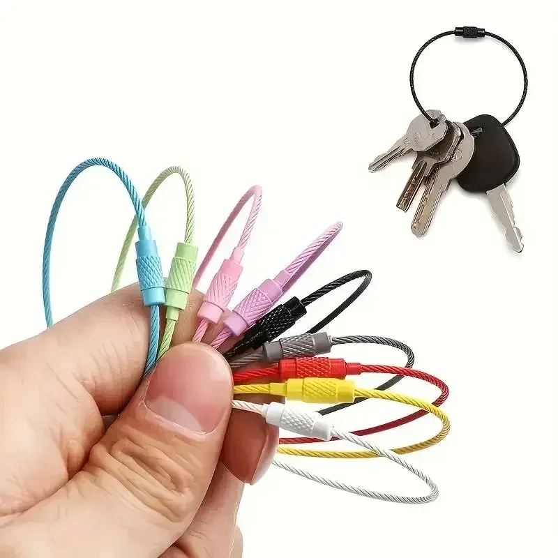 Clip d'étiquette de bagage en fil d'acier inoxydable coloré, Durable et facile à installer, parfait pour les voyages et l'utilisation quotidienne, 5-10 pièces