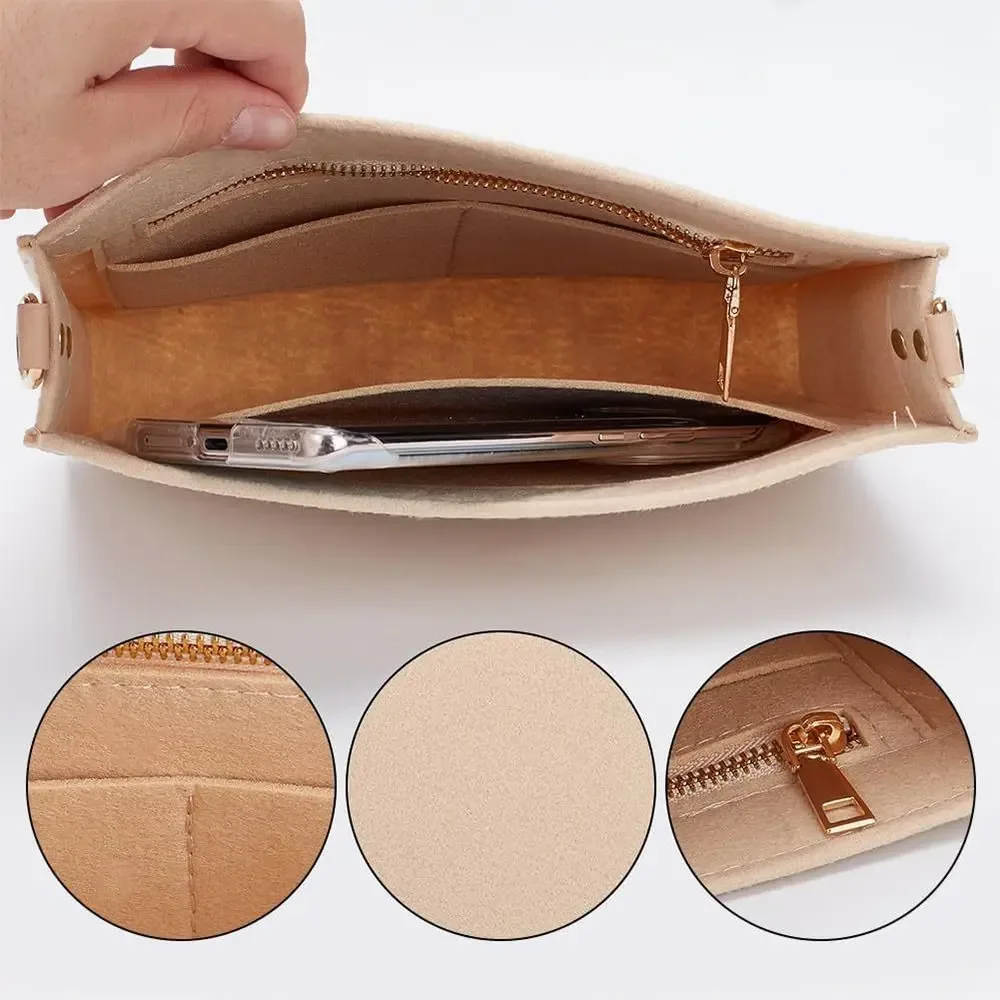 sac à main en feutre portable, sac d'insertion, rangement de cosmétiques, sac interne, sac de support, organisateur pour lv 19/26