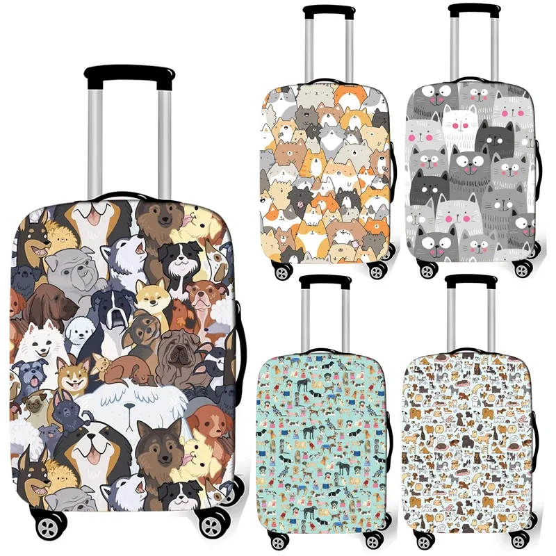 housse de bagage imprimée chien/chat mignon, accessoires de voyage, housses de bagages anti-poussière, housse 