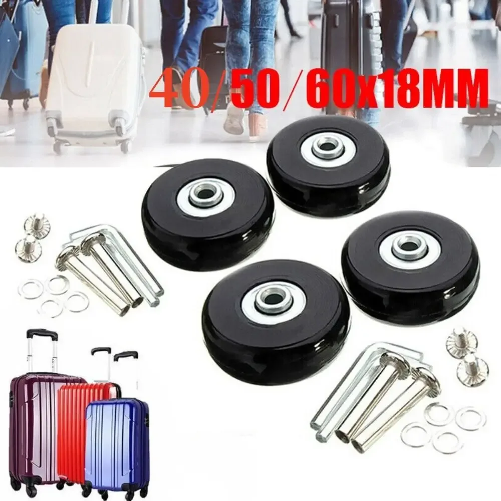 Kit de réparation d'axes et roulettes silencieuses durables de 57-59 mm (Dia 40mm/50mm/60mm) pour bagages de voyage et valises