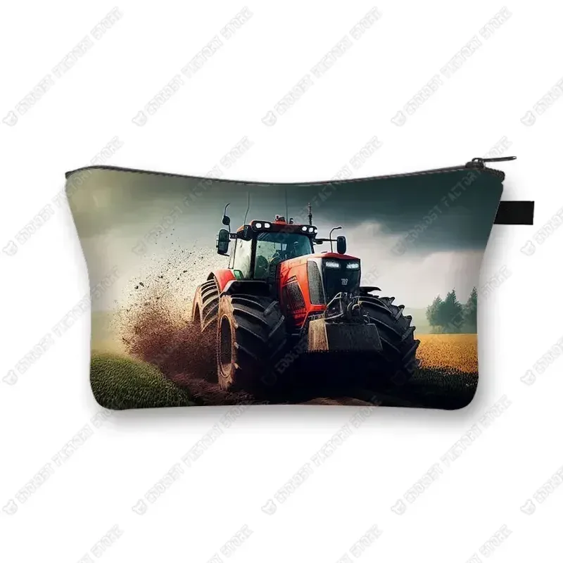 trousse de maquillage de ferme pour femme, jeu avec le tracteur, boîte de maquillage, stockage de poudres, portefeuille pour femme, étui cosmétique, récolte