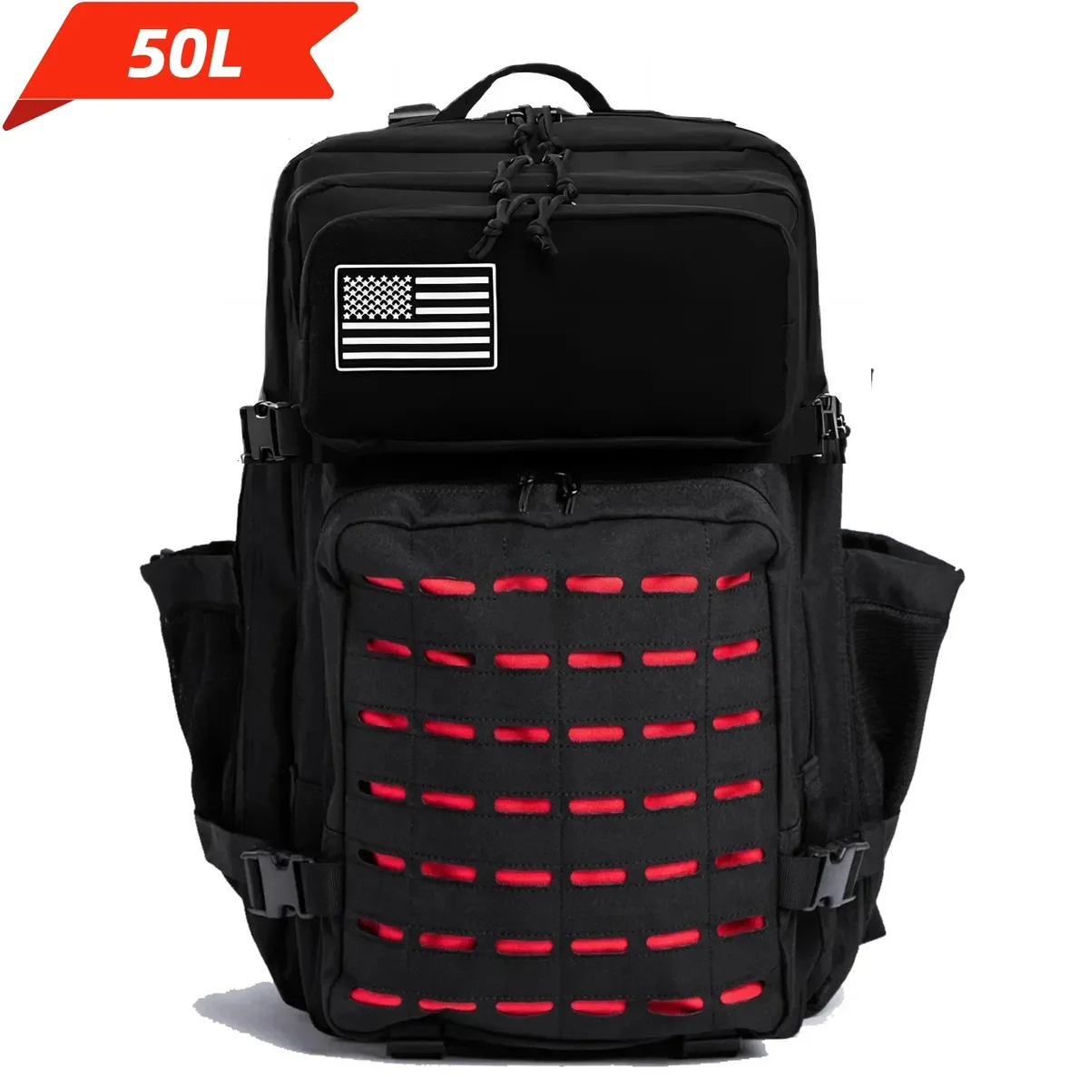 25l/50l étanche avec 2 porte-bouteilles sac à dos salle de sport voyage en plein air randonnée pêche trekking sacs à dos 13 pouces pochette d'ordinateur