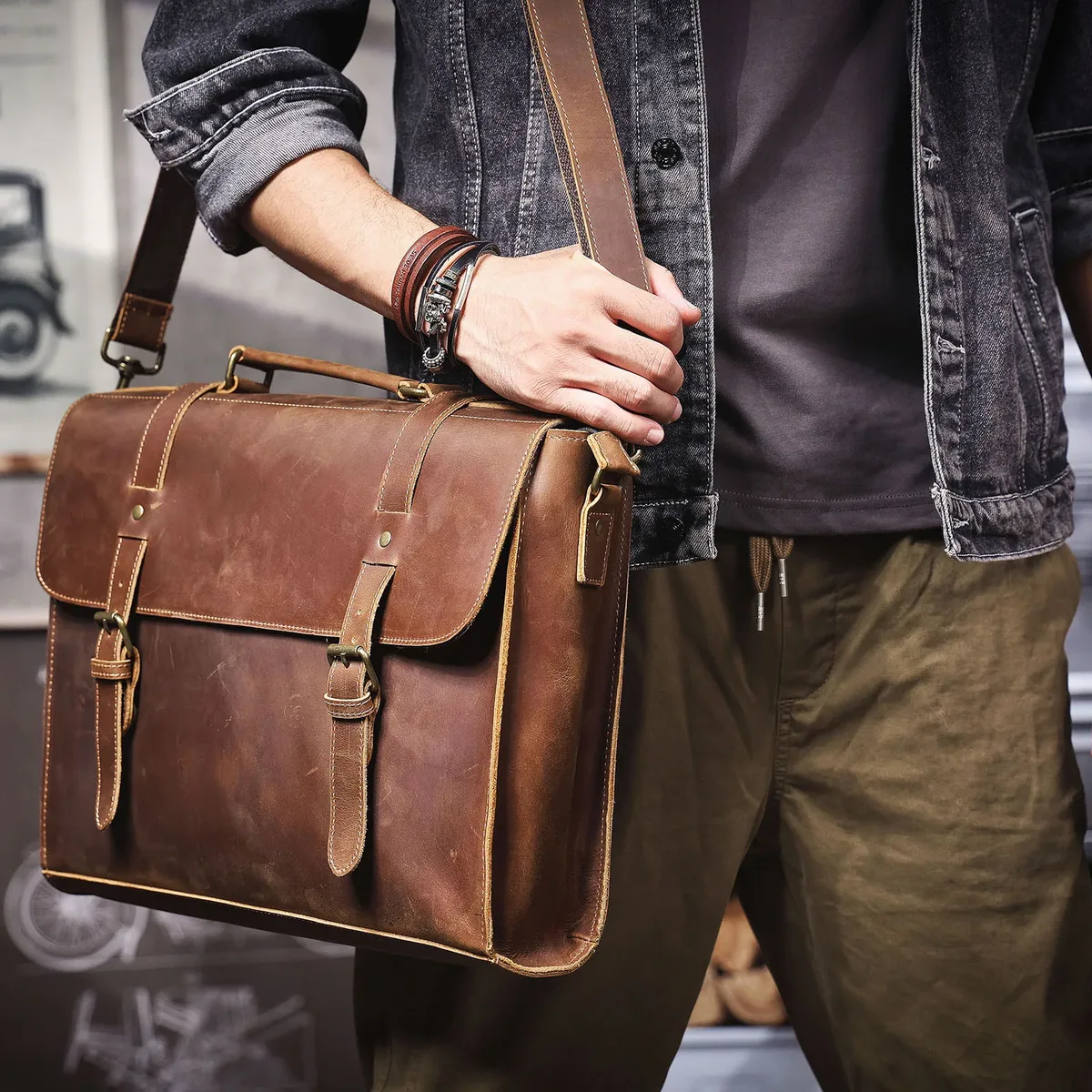 pndme business vintage luxe première couche peau de vache porte-documents pour hommes concepteur à la main de luxe en cuir véritable 15 pouces sac à main pour ordinateur portable