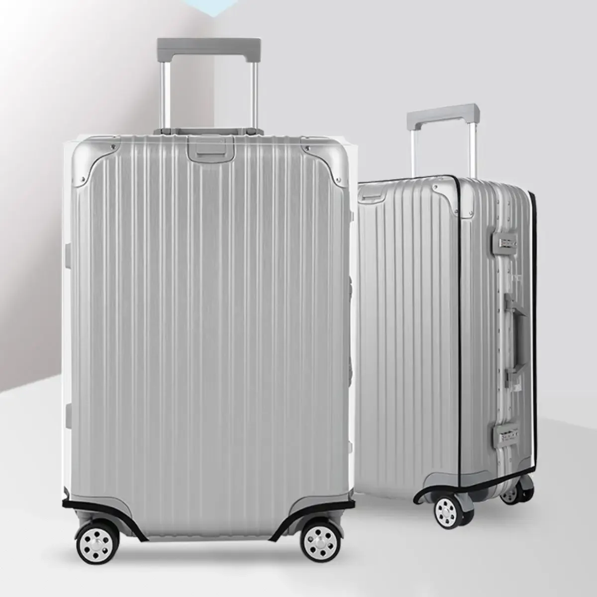 protecteur de housse de bagage transparent épais, housses de bagages en pvc 18 "20" 22 "24" 26 "pour valise étanche à la poussière anti-rayures