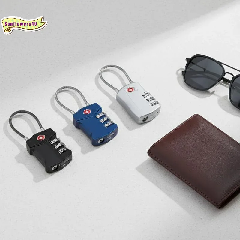 serrure de voyage tsa à code modifiable, 3 chiffres, portable, en alliage de zinc, pour valise, bagage, sac à 